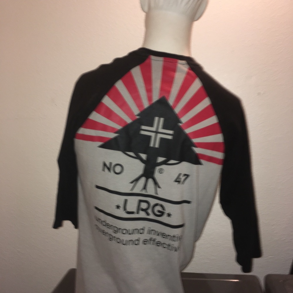 LRG grey and black baseball tee